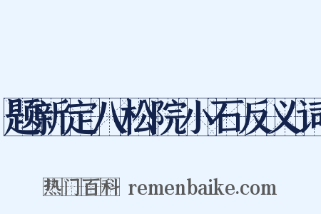 题新定八松院小石反义词是什么意思的图片